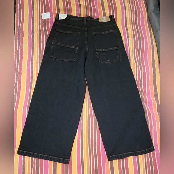 We The Free Piper Mid-Rise Crop Wide-Leg Jeans, Size 28, Dark Blue - Picture 2 of 6